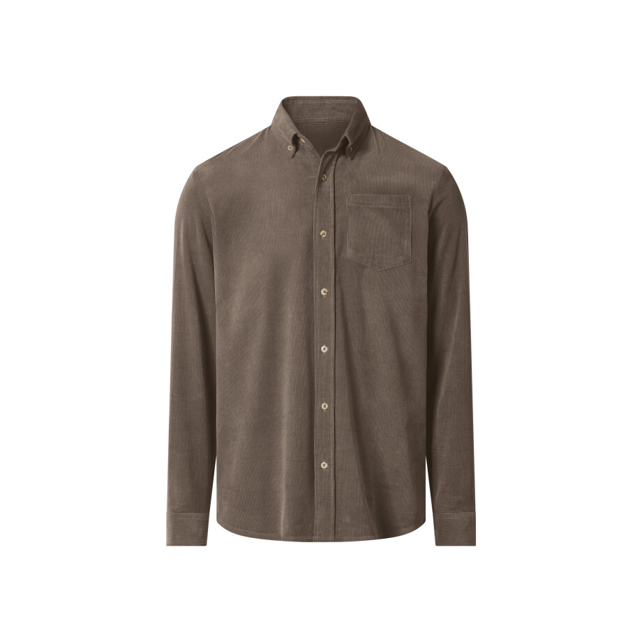 ESMARA MEN Heren corduroy overhemd (Beige, XXL) afbeelding 1