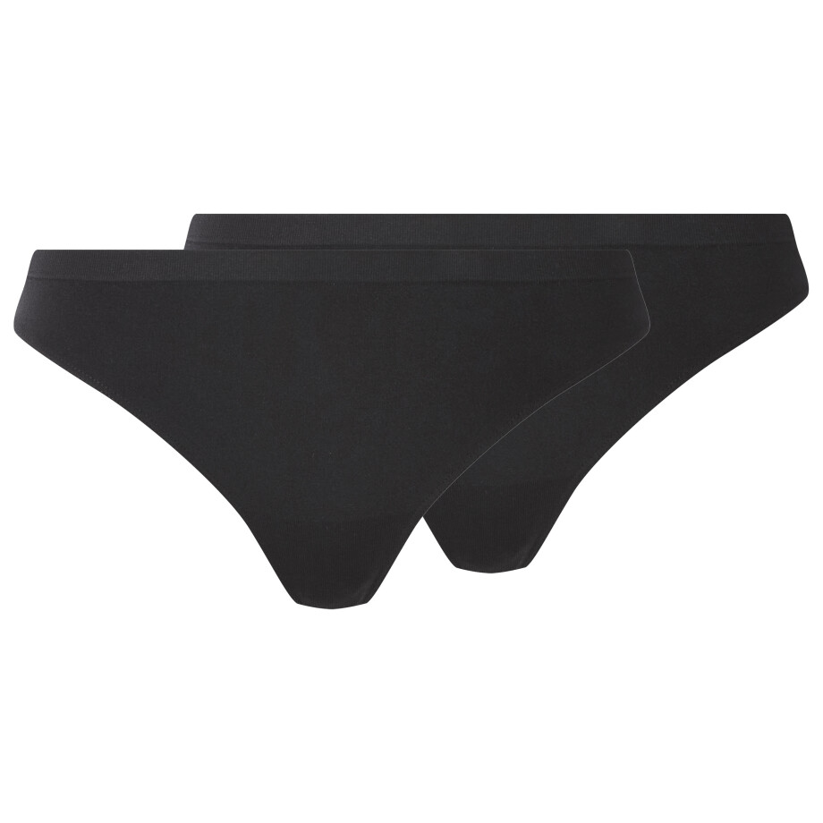 esmara Set van 2 dames strings (Zwart, S (36/38)) afbeelding 1