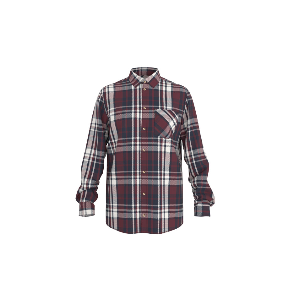 ESMARA MEN Heren flanellen overhemd (Donkerblauw/rood/geruit, XL (43/44)) afbeelding 1