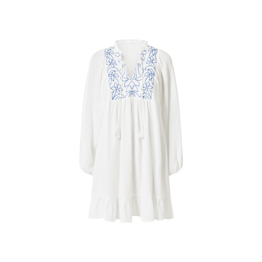 esmara Mousseline dames tuniekjurk (Wit, S (36/38)) afbeelding 1