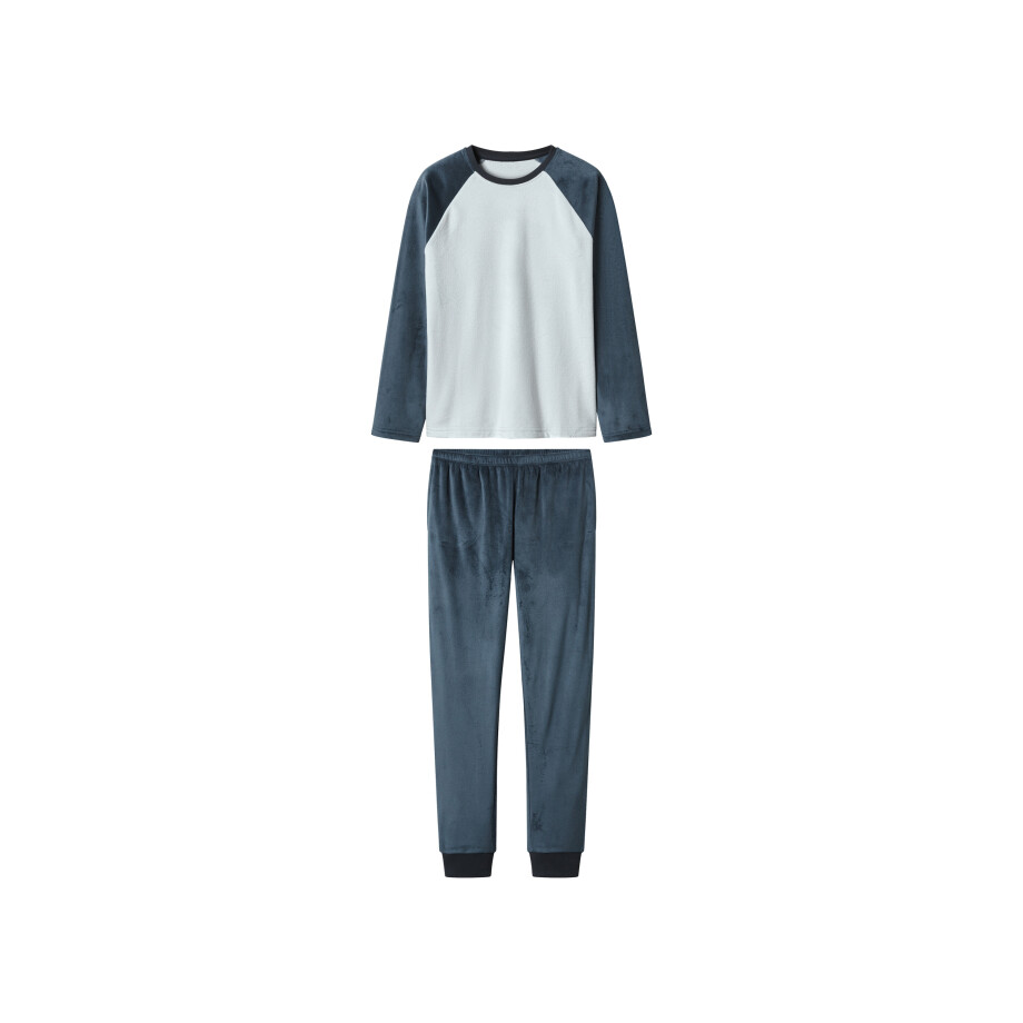 esmara Pluchen kinder pyjama (Lichtblauw/donkerblauw, 146/152) afbeelding 1