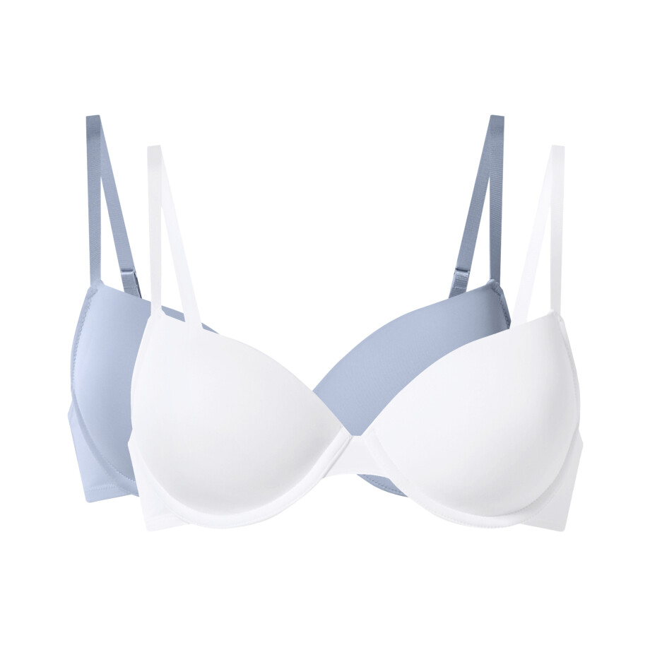 esmara Set van 2 dames beugel-bh's (Blauw/wit, 85C) esmara Set van 2 dames beugel-bh's (Blauw/wit, 85C) afbeelding 1