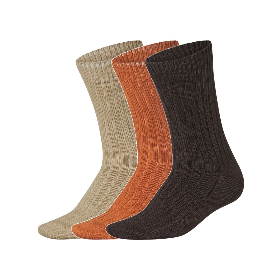 esmara Set van 3 paar thermo huissokken (beige/oranje/bruin, 35-38) afbeelding 1