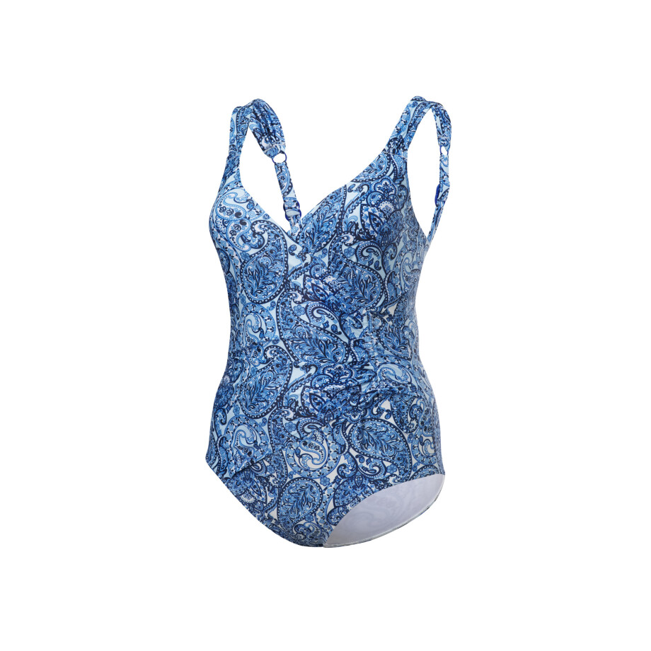 CRIVIT Dames badpak of bikini - plus size (Blauw/wit, 46) afbeelding 1