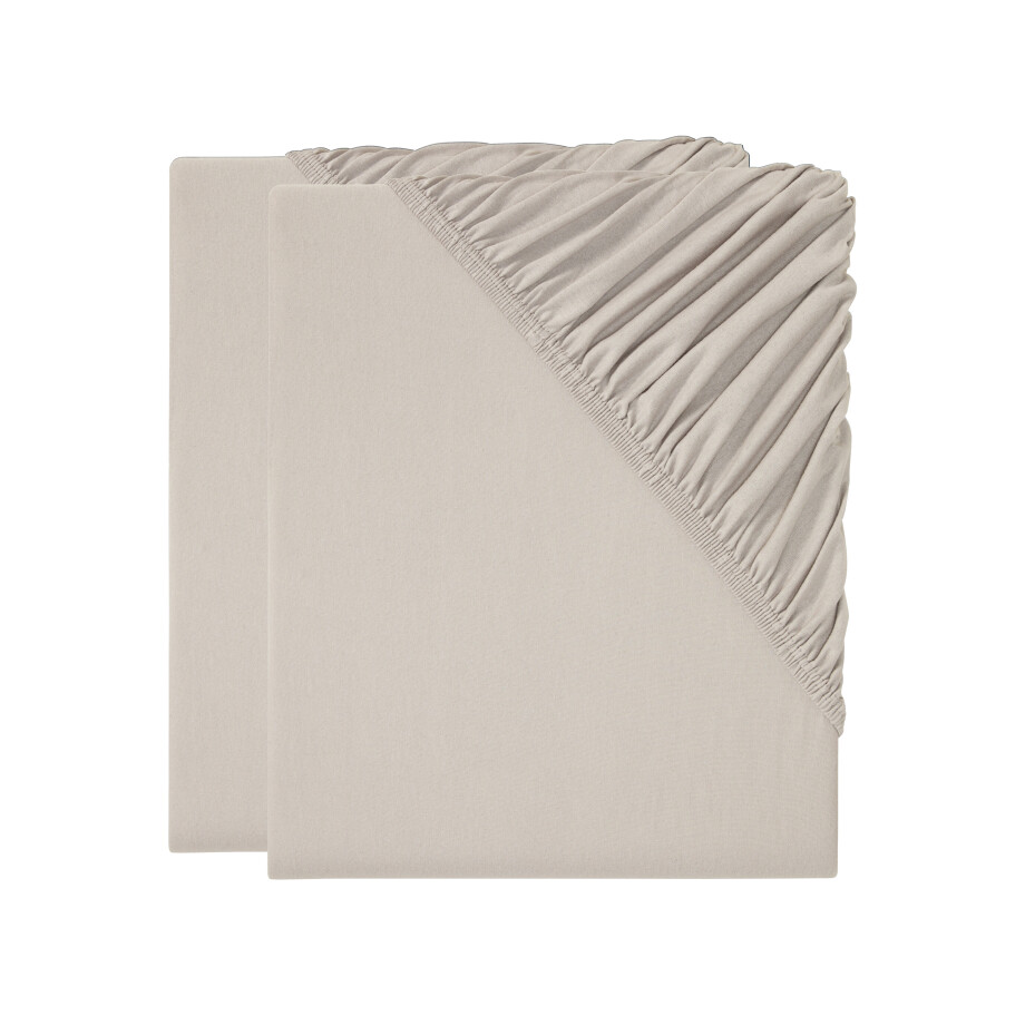 LIVARNO home 2 jersey hoeslakens 100 x 200 cm (Beige) afbeelding 1