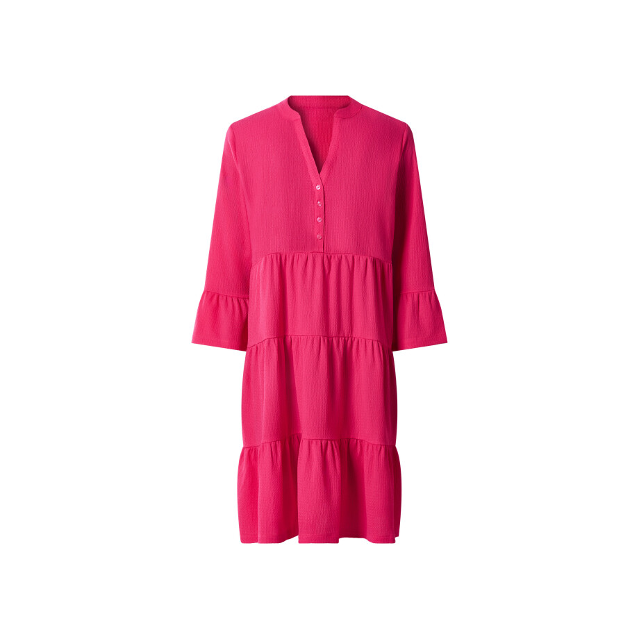 ESMARA Dames tuniekjurk met crêpe-structuur (Roze, XS (32/34)) afbeelding 1