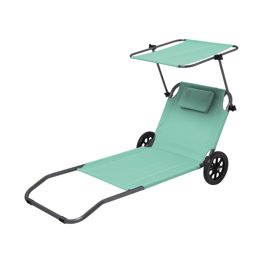 CRIVIT Strandstoel met zonnescherm (Turquoise) afbeelding 1