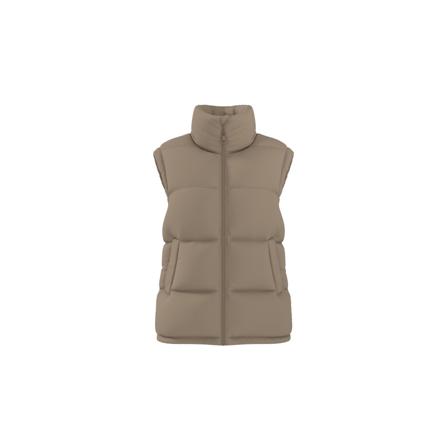 ESMARA Dames gewatteerde bodywarmer (Beige, S (36/38)) afbeelding 1