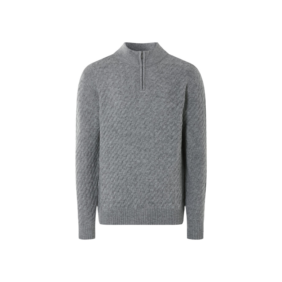 LIVERGY Gebreide heren trui (Grijs/print, M) afbeelding 1