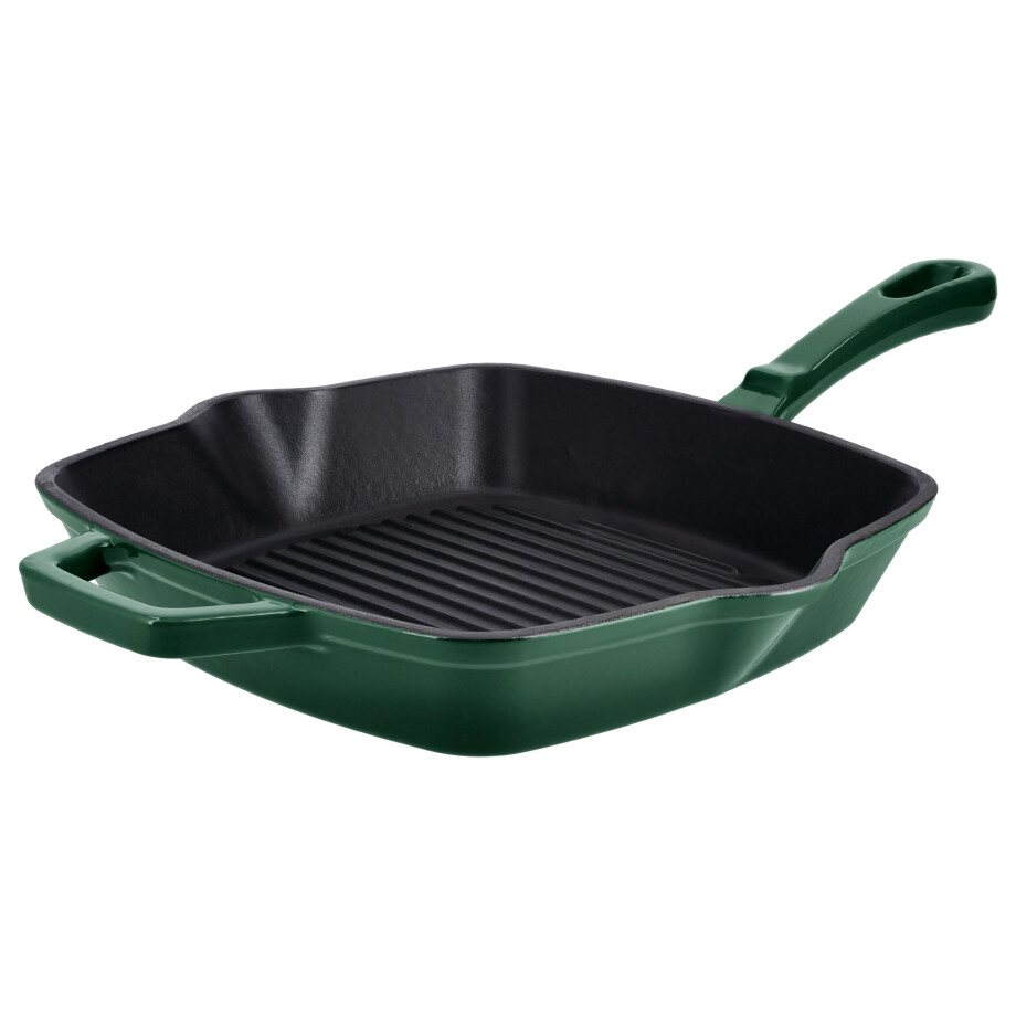 SILVERCREST Gietijzeren grillpan of koekenpan (Vierkant, Groen) SILVERCREST Gietijzeren grillpan of koekenpan (Vierkant, Groen) afbeelding 1