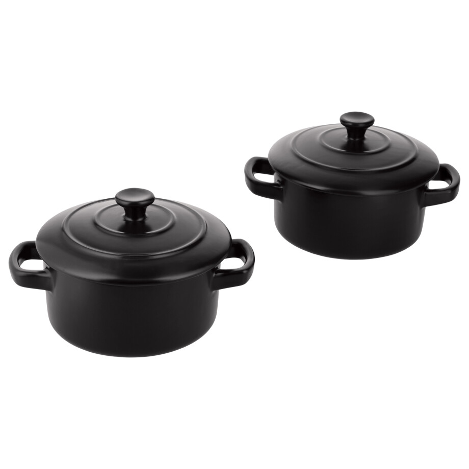 SILVERCREST 2 Kleine ovenschaaltjes, met deksel (zwart) afbeelding 1