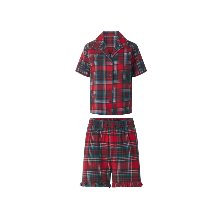 ESMARA Dames flanellen pyjama (Rood, M (40/42)) afbeelding 1
