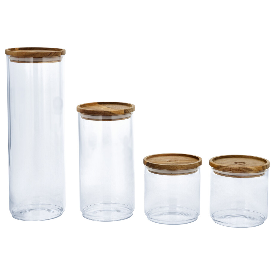 SILVERCREST Glazen voorraadpotten, 4 stuks SILVERCREST Glazen voorraadpotten, 4 stuks afbeelding