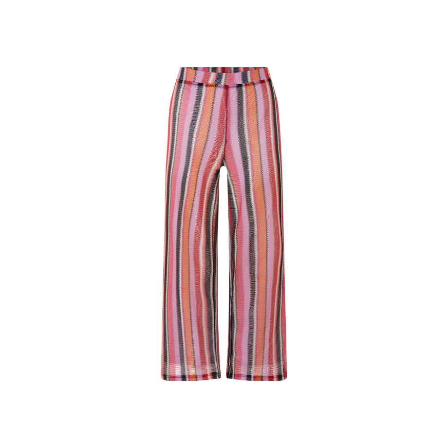 esmara Dames broek - Wide leg (Rood/gestreept, L (44/46)) afbeelding 1