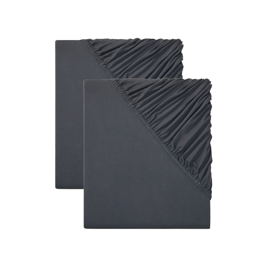 LIVARNO home 2 jersey hoeslakens 180-200 x 200 cm (Donkergrijs) LIVARNO home 2 jersey hoeslakens 180-200 x 200 cm (Donkergrijs) afbeelding 1