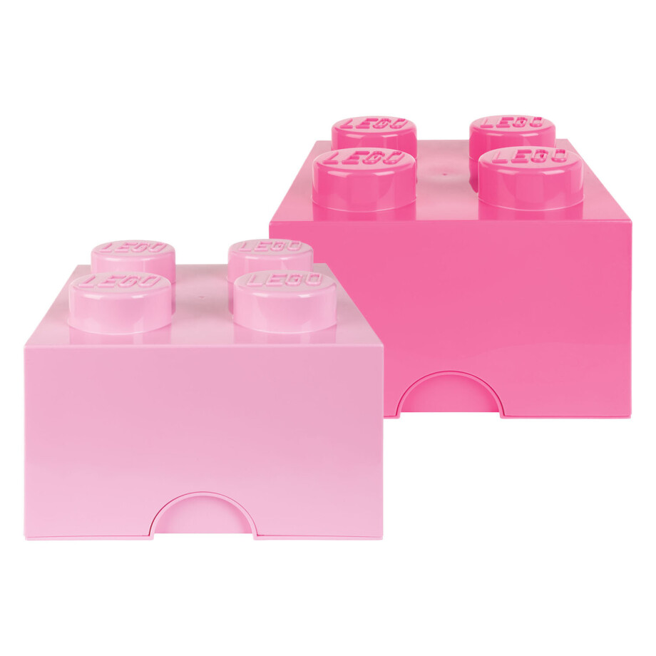 LEGO 2 opbergboxen (Lichtroze/felroze) afbeelding 1