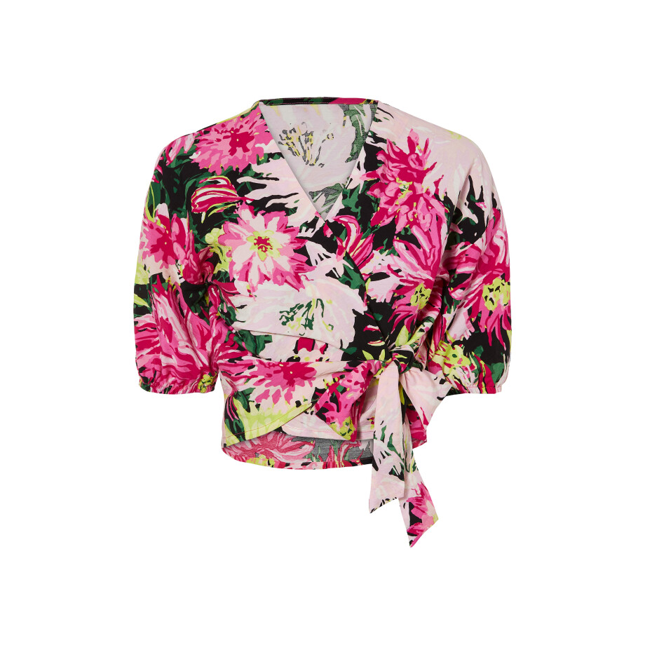 esmara Dames wikkelblouse (44, Bloemen/roze) afbeelding 1