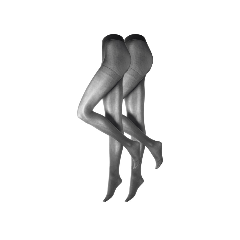 ESMARA Dames thermopanty, set van 2, 80DEN (Zwart, L (44/46)) afbeelding 1