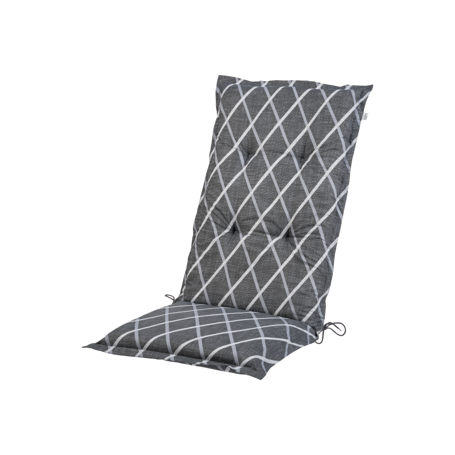 LIVARNO home Tuinstoelkussen hoge rug Valencia/Miami (strepen/antraciet) afbeelding 1