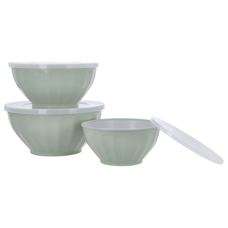 SILVERCREST Set van 3 schalen met deksel (Mint) afbeelding 1