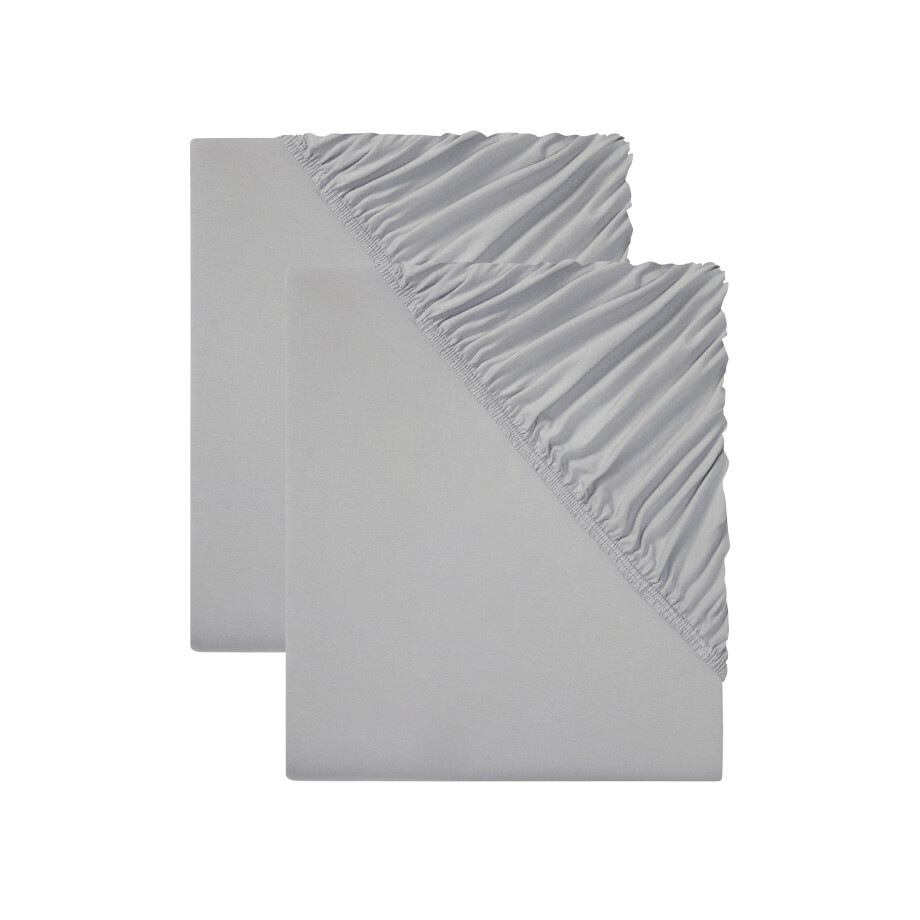LIVARNO home 2 jersey hoeslakens 90-100 x 200 cm (Lichtgrijs) afbeelding 1
