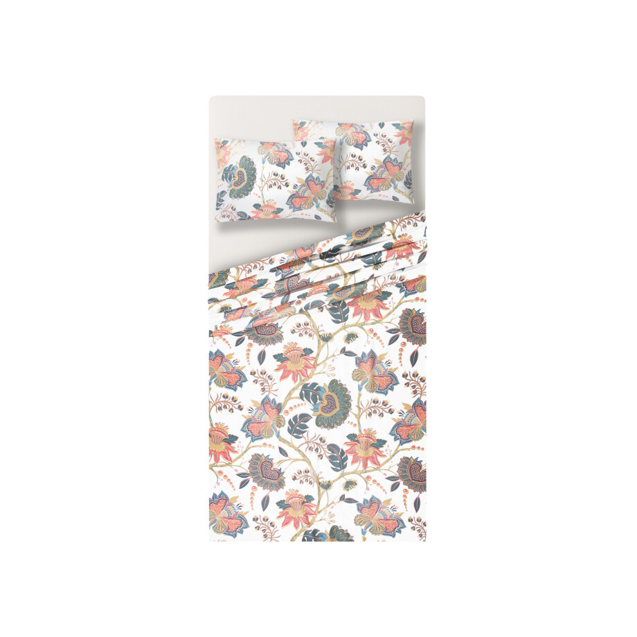 LIVARNO home Satijnen dekbedovertrekset 240 x 220 cm (Lichtroze/bloemen) afbeelding 1