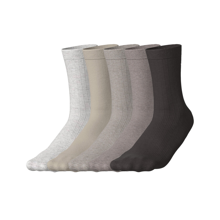 esmara 5 Paar sokken (Beige/bruin, 39-42) afbeelding 1