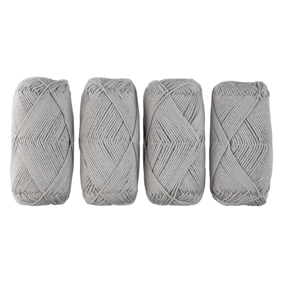 crelando Katoengaren set 4 x 50 g (Zilver) crelando Katoengaren set 4 x 50 g (Zilver) afbeelding 1