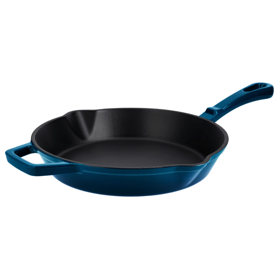 SILVERCREST Gietijzeren grillpan of koekenpan (Rond, Blauw) afbeelding 1