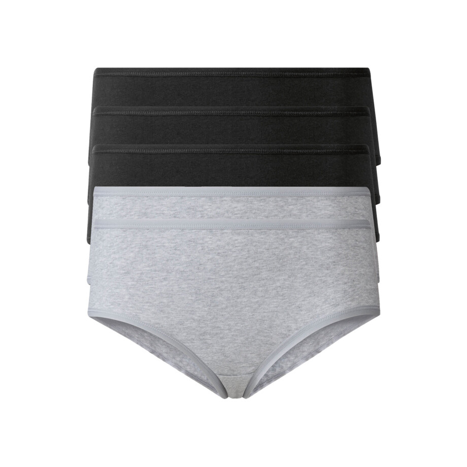 esmara 5 dames hipsters (Zwart/grijs, XS (32/34)) afbeelding 1