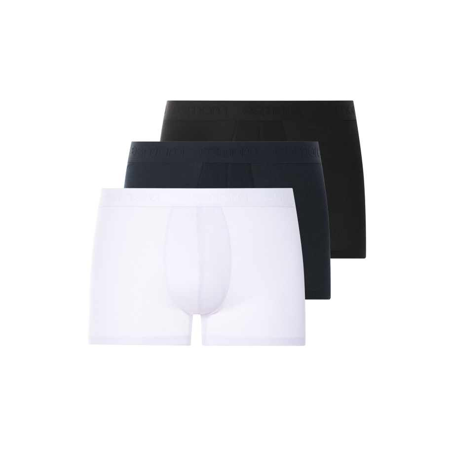esmara Men 3 Heren boxers (zwart/donkerblauw/wit, XL) afbeelding 1