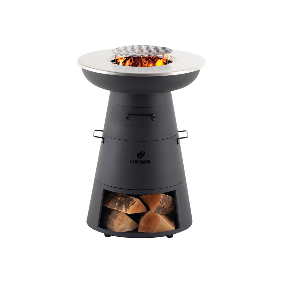 LANDMANN Houtskool barbecue Ø 27,5 cm - met RVS grillplaat afbeelding 