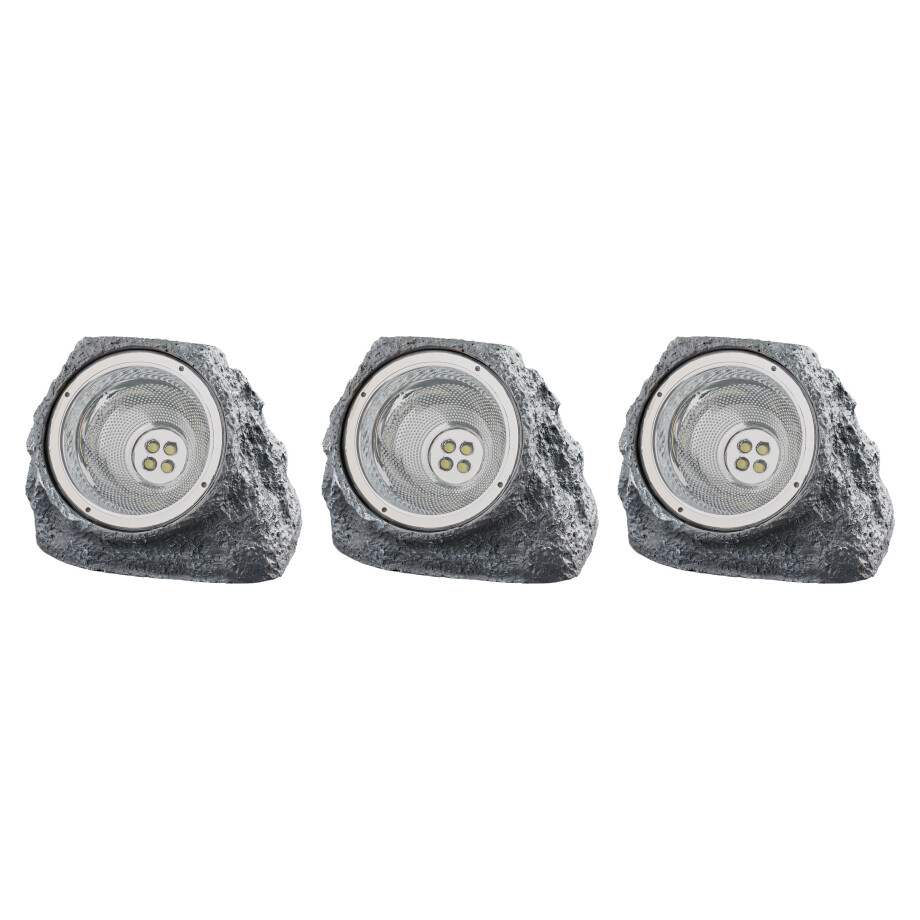 LIVARNO home LED-solarlampen (3 stuks grijs) LIVARNO home LED-solarlampen (3 stuks grijs) afbeelding 1