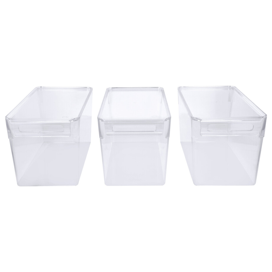 SILVERCREST Koelkastorganizers met deksel - 3 bakjes - 4,8 L SILVERCREST Koelkastorganizers met deksel - 3 bakjes - 4,8 L afbeelding
