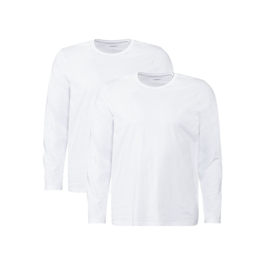 LIVERGY 2 heren shirts met lange mouwen (Wit, XXXL (64/66)) LIVERGY 2 heren shirts met lange mouwen (Wit, XXXL (64/66)) afbeelding 1