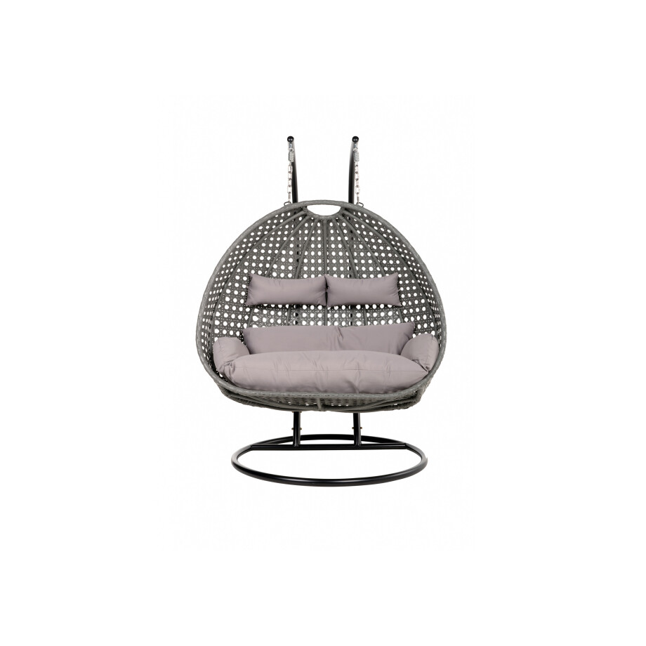 HOME DELUXE Hangstoel met frame Twin (Grijs) afbeelding 1