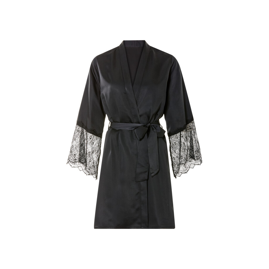 esmara Satijnen dames kimono (Zwart, XS (32/34)) afbeelding 1