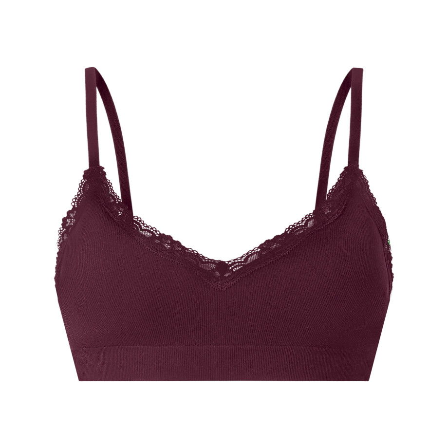 ESMARA Dames geribde bustier met kant (Rood, M (40/42)) ESMARA Dames geribde bustier met kant (Rood, M (40/42)) afbeelding 1