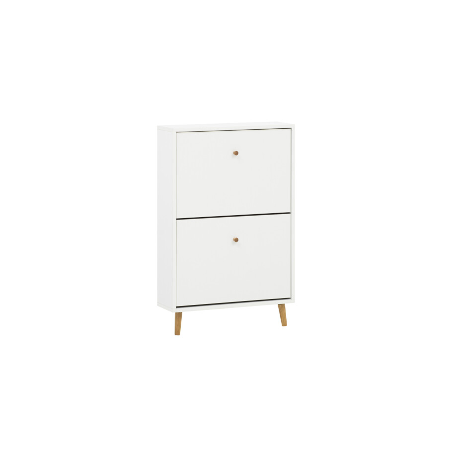 Schildmeyer Schoenenkast Bjarne (2 vakken, mat wit) afbeelding 1