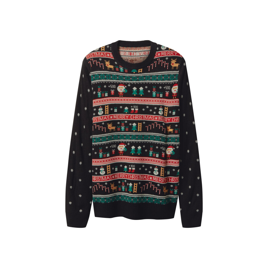 esmara Men Heren kersttrui (Zwart, XL) afbeelding 1