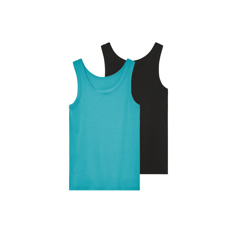 pepperts! 2 kinder hemden (Blauw/zwart, 158/164) afbeelding 1