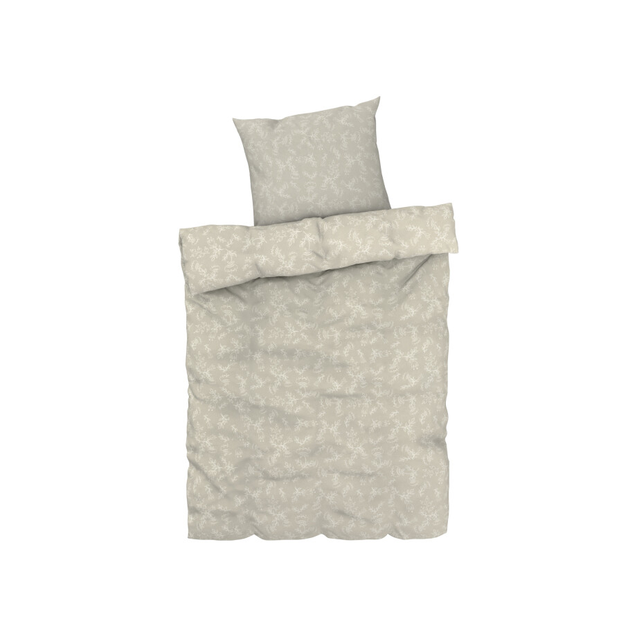 LIVARNO HOME Dekbedovertrek 140 x 200 cm (beige bloemen) afbeelding 1