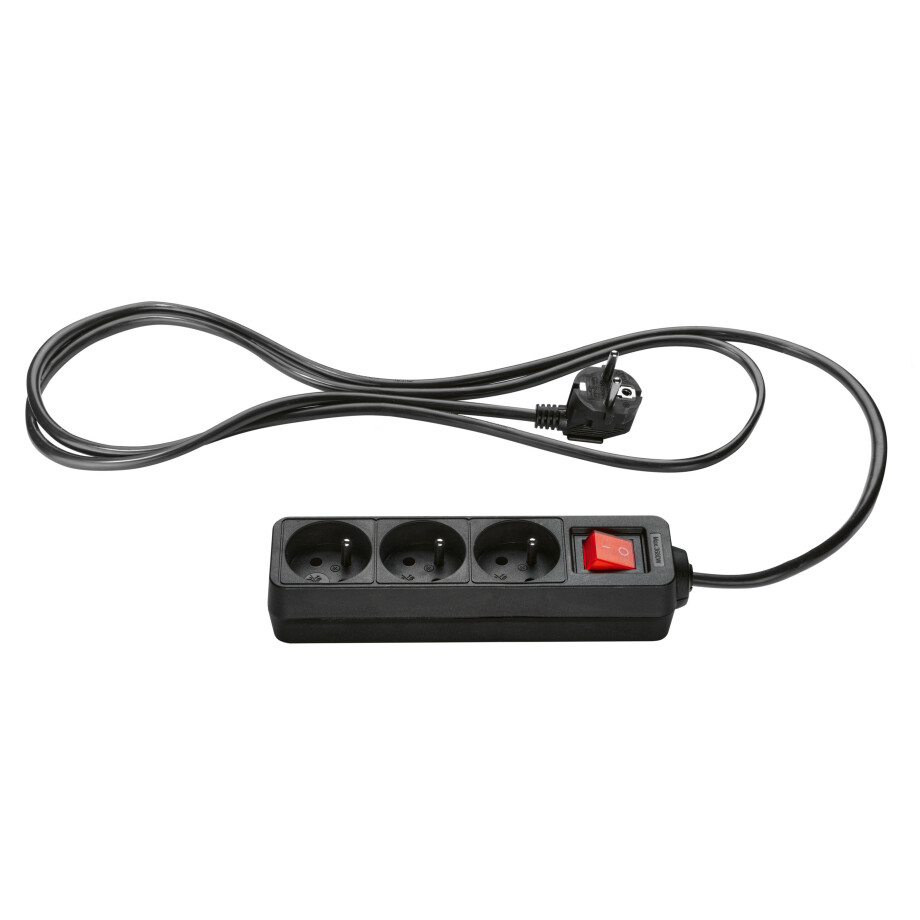 SILVERCREST Stekkerdoos of verlengsnoer (3 stopcontacten (zwart)) SILVERCREST Stekkerdoos of verlengsnoer (3 stopcontacten (zwart)) afbeelding