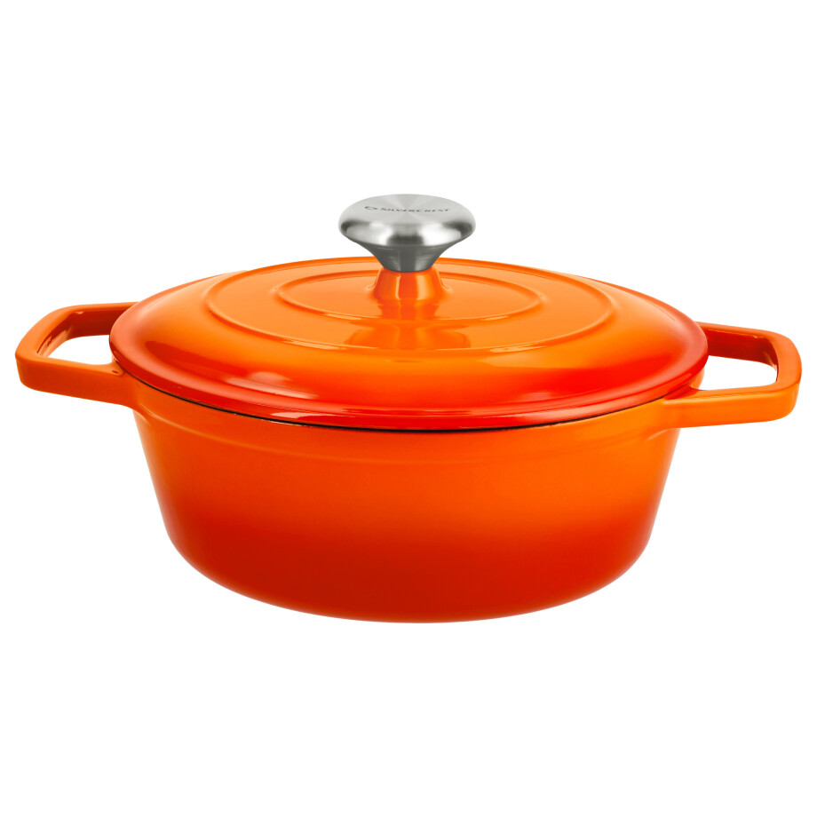 SILVERCREST Gietijzeren braadpan, Ø24 cm (Oranje) SILVERCREST Gietijzeren braadpan, Ø24 cm (Oranje) afbeelding 1