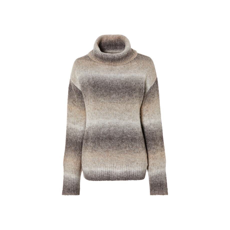 esmara Gebreide dames trui (grijs/wit/beige, XS (32/34)) afbeelding 1