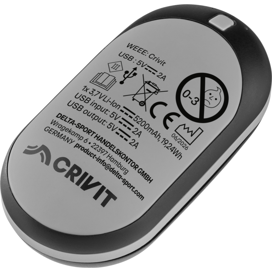 CRIVIT Outdoor handwarmer en powerbank (Grijs/zwart) CRIVIT Outdoor handwarmer en powerbank (Grijs/zwart) afbeelding 1