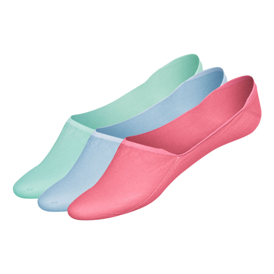 esmara 3 paar sneakersokken (Mid-Cut, Roze/mint/blauw, 35-38) afbeelding 1
