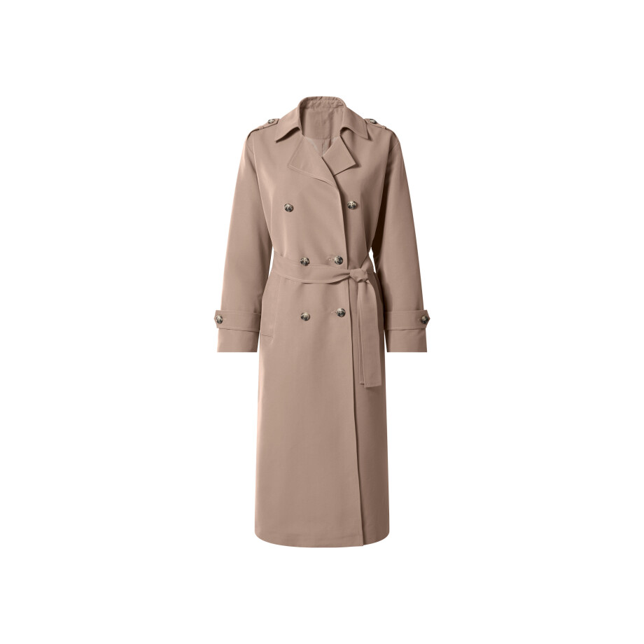 ESMARA Dames lange trenchcoat (Beige, S (36/38)) afbeelding 1