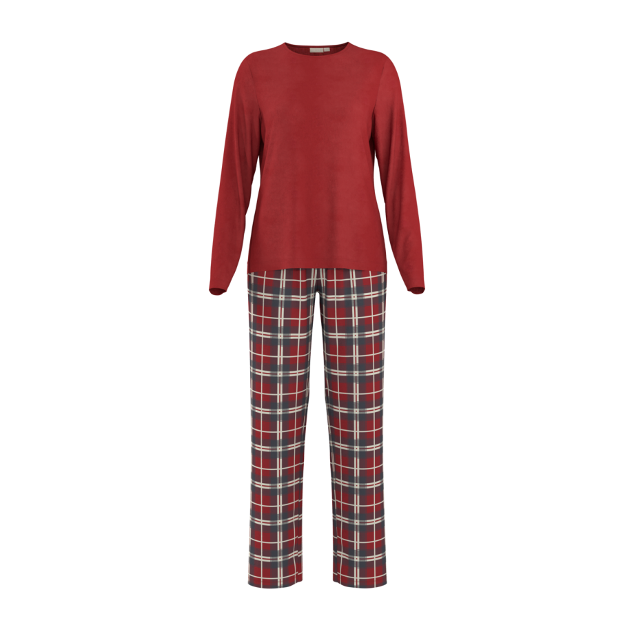 ESMARA Dames fleece pyjama (Rood, M (40/42)) afbeelding 1