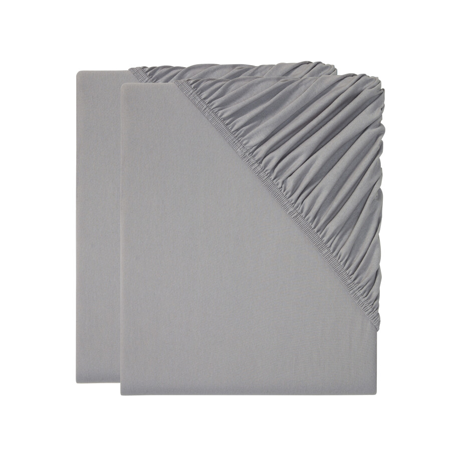LIVARNO home 2 jersey hoeslakens 100 x 200 cm (Grijs) afbeelding 1